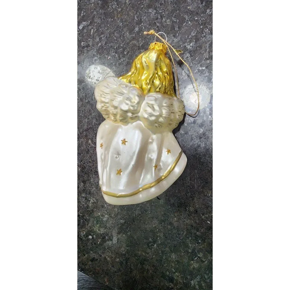 Vintage Hand Blown Glass Angel Christmas Ornament